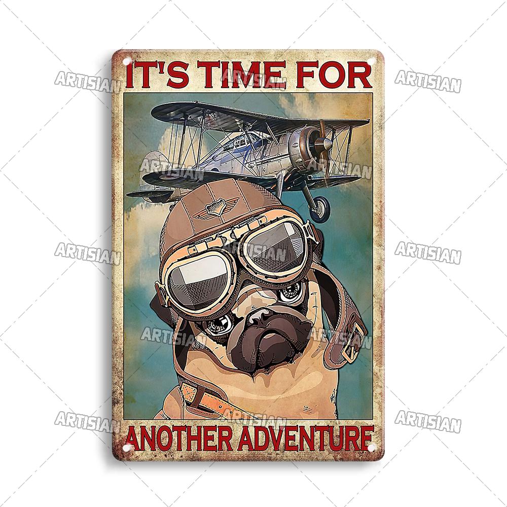 Artisian Flying Metal Sign Pilot Tin Plaque Flight Attendant Decorative Poster Wall Decor Garage Bar Pub Club Hotel Cafe Kitchen