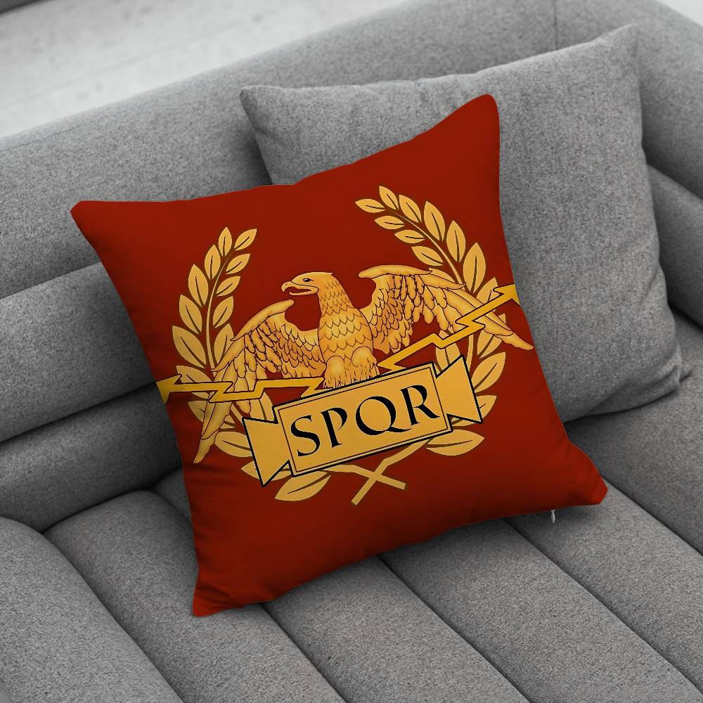 Ретро Чехол для подушки SPQR Римской Империи Чехол от пылевых клещей Невидимая молния Шелковистый короткий плюш Чехол для подушки дивана
