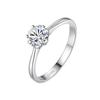 D Color Moissanite Ring Inlaid with 0.5ct Ring Women's Jewelry S925 Sterling Silver Engagement Diamond Ring Wedding Ring Gift for Girlfriend