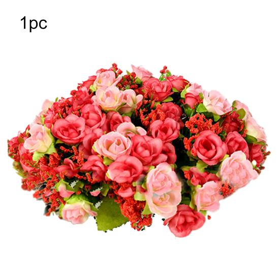 Поддельные цветы розы Искусственные цветочные растения Декор для свадебной вечеринки 21 головка на 1 букете