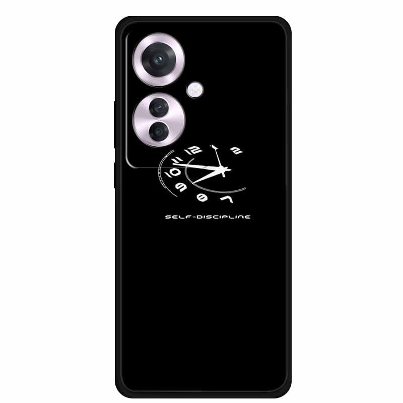 Черный мягкий чехол из ТПУ для Reno 11F F25 Pro 5G, простой дизайн с линиями