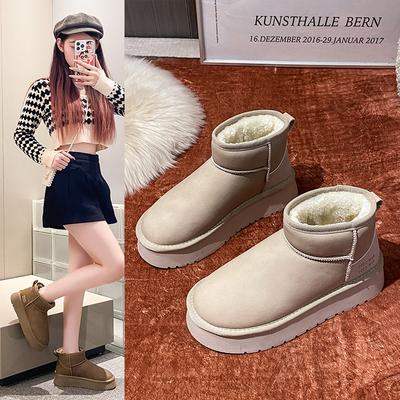 Флисовая середина помогает зимним ботинкам для женщин 2025 зима новый студенческий стиль в корейской версии теплые повседневные на платформе хлопковые туфли 8810