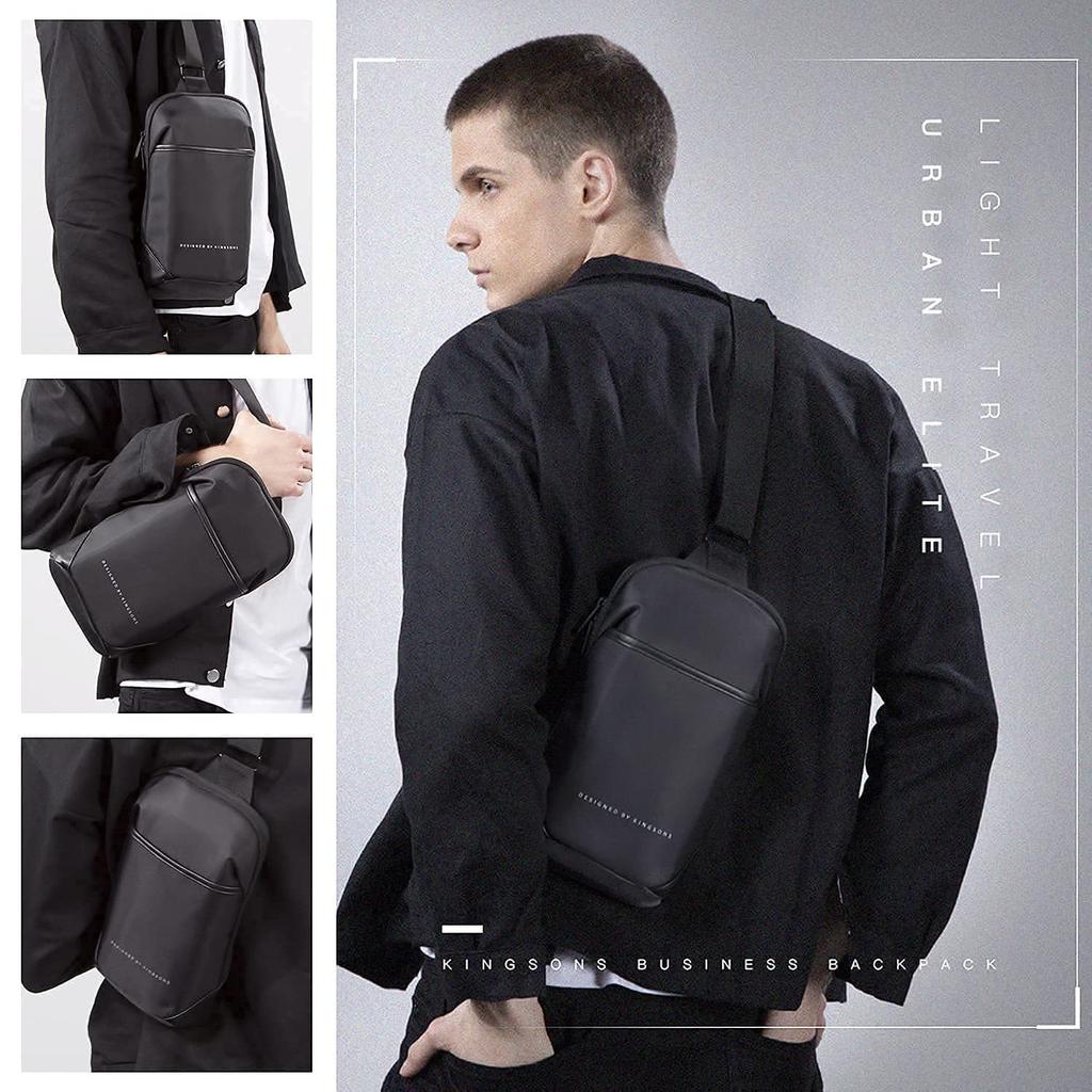 Kingsons Плечевой Популярный Кроссбоди Тонкий Слинг Многофункциональный Рюкзак для Отдыха и Велоспорта Мужская Сумка, Сумка, Сумка, Легкий, Водонепроницаемый,