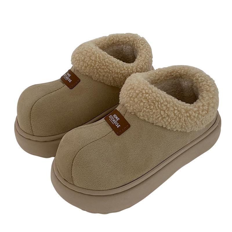 Bag Heel Cotton Slippers Women's Winter Warm Home Platform Confinement Shoes Outer Wear Household All-inclusive Slippers Women's Cotton Shoes Winter