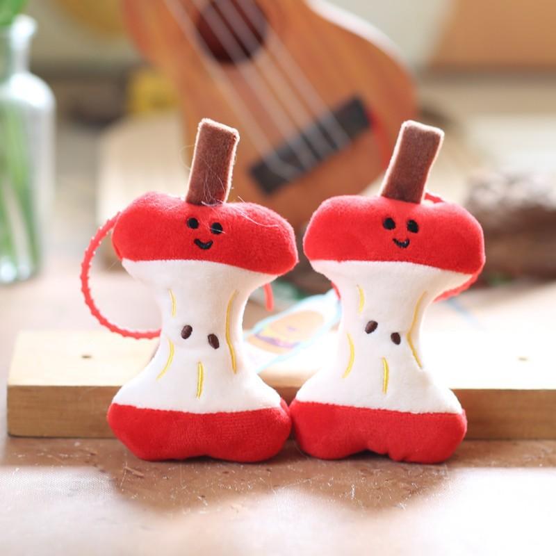 Cute Little Bone Pendant Plush Toy Doll Apple Heart Core Bag Hanging Decoration Keychain Doll Doll
