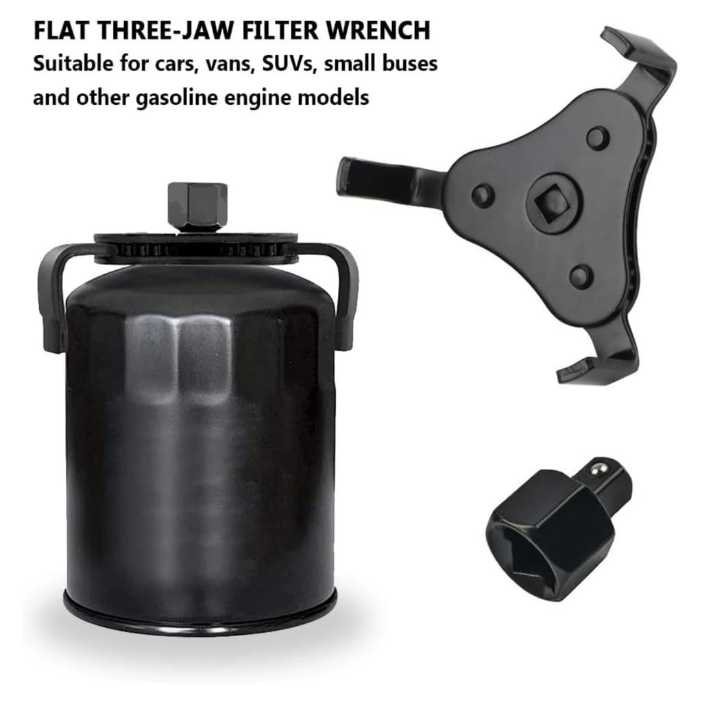 Universal Three-Jaw Oil Filter Wrench Adjustable 55-115mm Car Repair And Maintenance Three-Claw Oil Filter Removal Tool