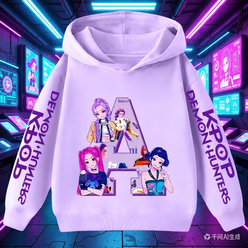 Женские худи K-Pop Охотники на демонов Худи Свитшот с капюшоном с буквами от A до Z Осенний спортивный костюм Худи Спортивная одежда Мужской пуловер Одежда