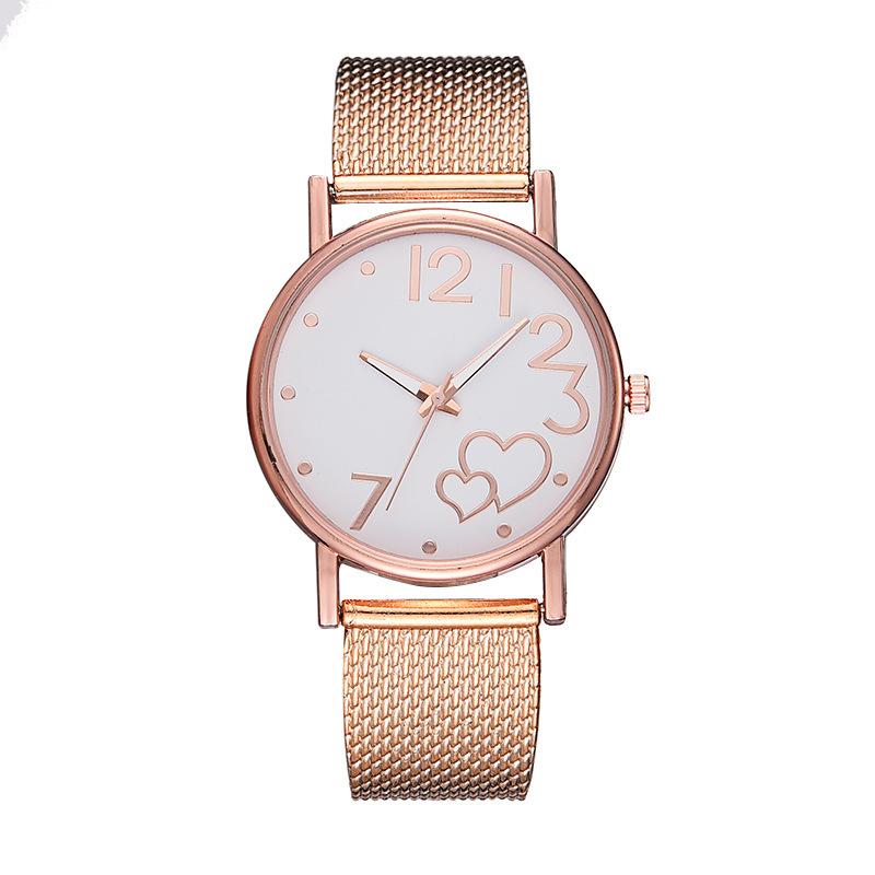 Heart Heart-shaped Women's Women Watch Mesh Belt Love Stainless Steel Mesh Belt Quartz Analog Wrist Watch Fashion Casual New Accessories