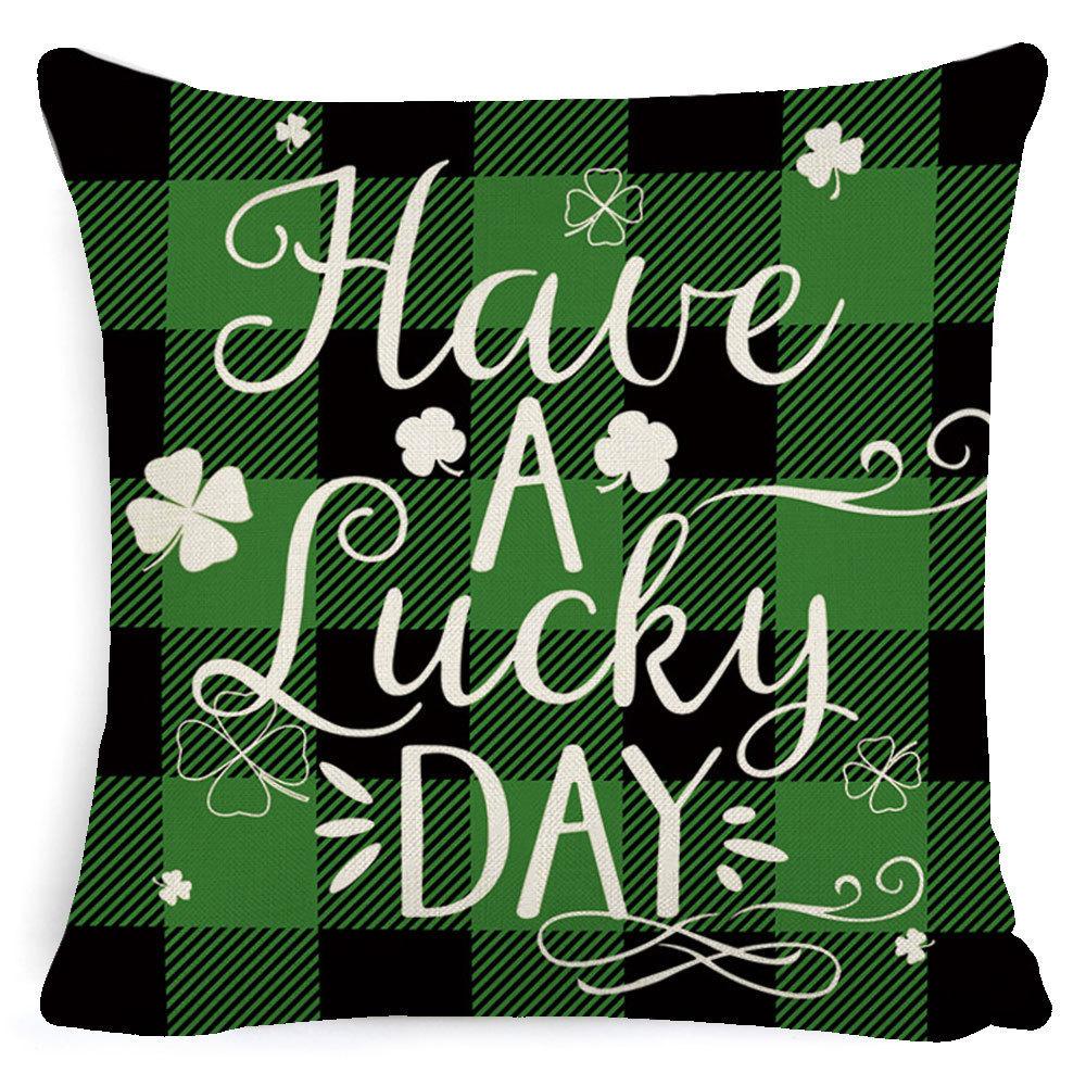 St. Patrick's Day European Holiday Four-leaf Clover Cushion Pillow Case Office Lumbar Support