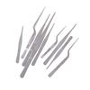 12-25Cm Silver Stainless Steel Tweezers Forceps Straight Tip Tweezer Tool