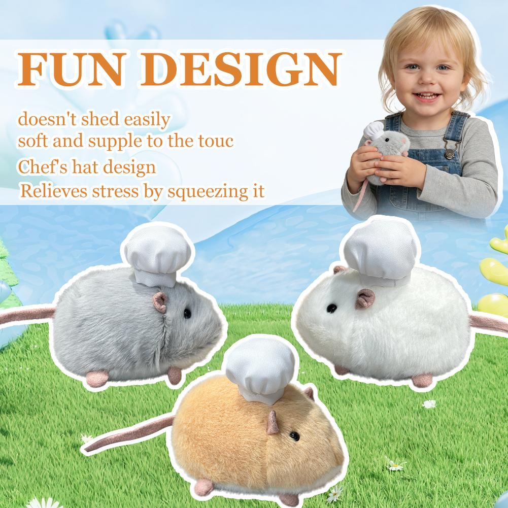 12CM Kawaii Cartoon Simulation Anime Flower Branch Mouse Stuffed Animal Plush Toy Children's Hamster Handmade Doll Festival Gift