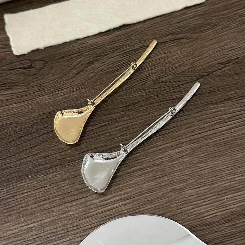 French Style Long Leaf Pin Corsage Ornament Metal Glossy Brooch Ginkgo Leaf Brooch  Party