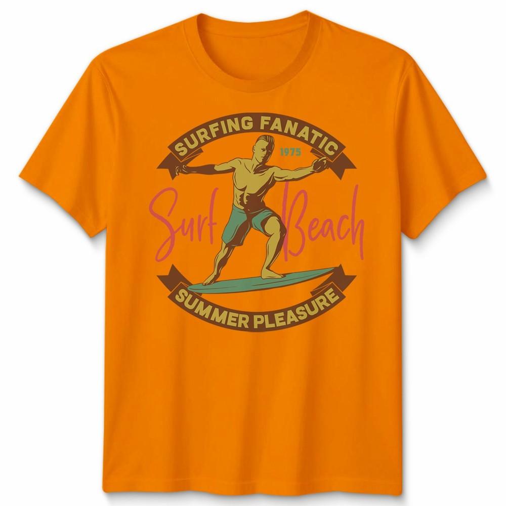 Surfing Fanatic Unisex T Shirt Cool Surfer Design Summer Holiday Clothing Tee