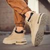 Autumn and winter outdoor trend men's shoes fashion high-top lace-up platform shoes retro style solid color casual Martin boots 2025