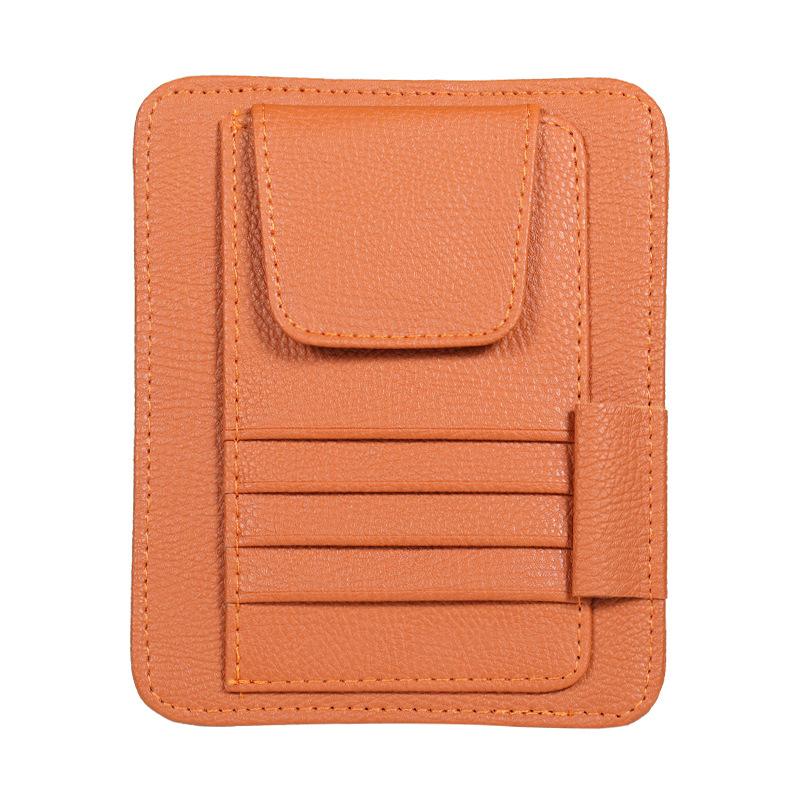 Органайзер на солнцезащитный козырек автомобиля из ПУ кожи, карман для хранения документов, держатель для ручек, многокарманный, клипса для солнцезащитных очков, аксессуары для интерьера автомобиля