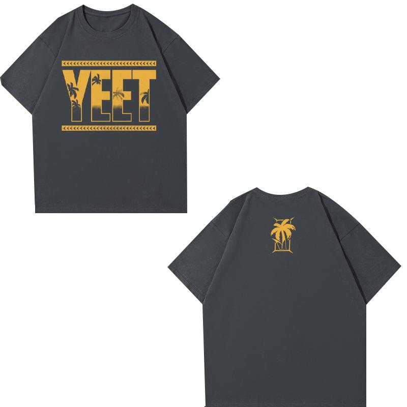 Новая летняя футболка с принтом больших размеров с коротким рукавом для мужчины, ведущего участника Джея Усо Джеусо YEET, желтая хлопковая трендовая футболка