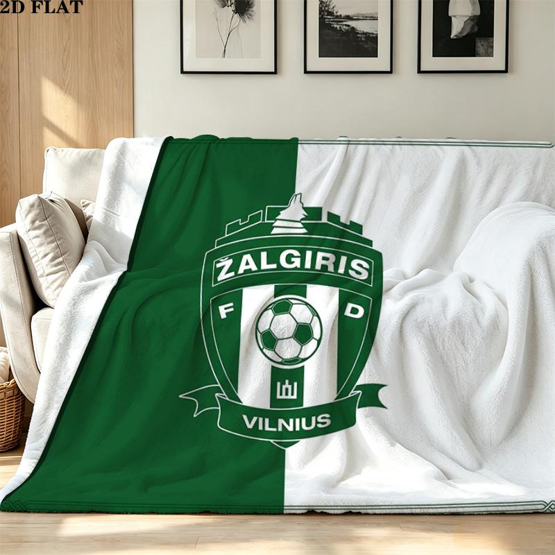 Фланелевое одеяло с принтом FK Zalgiris Высококачественное Теплое Удобное Покрывало для Всех Сезонов Идеально для Подарков Декор Дома
