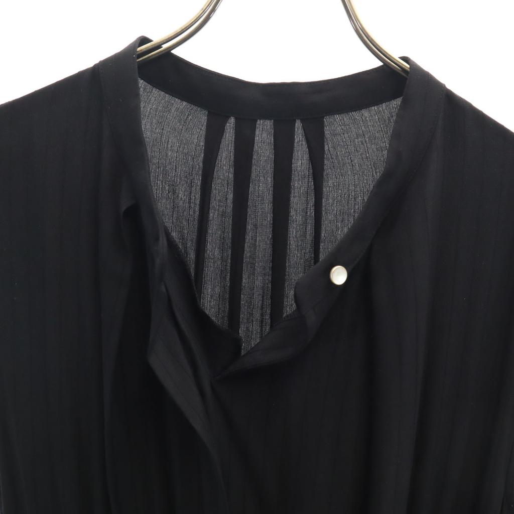 OPAQUE. CLIP Striped Pattern No sleeve Long dress 42 black Women Used