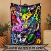 Custom Name Personalized Game Sprunki Print Blanket, Home Decor, Bedroom, Sofa, Camping, Couch, Gifts for Birthday Christmas