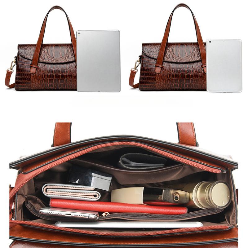 Модные винтажные сумки кроссбоди из аллигатора для женщин, женские наплечные сумки большой вместимости, кошельки и сумочки, сумка под мышкой