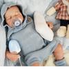 45 Cm Cloth Body Reborn Toddler Dolls LouLou Cute Lifelike Sleeping Newborn Babies Doll for Boy Hand Draw Hair Simulation Dolls Children's Day Present