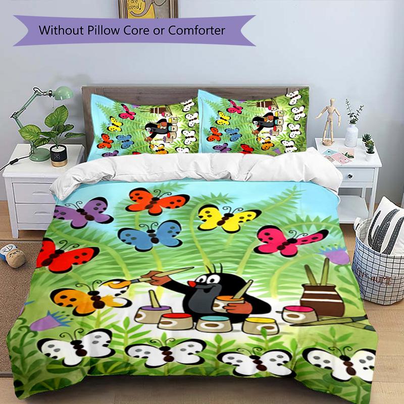KRTECEK 3pcs Bedding Set Duvet Cover Closure Includes 1 Duvet Cover & 2 Pillowcases for All Seasons Bedroom Home Dorm Decor