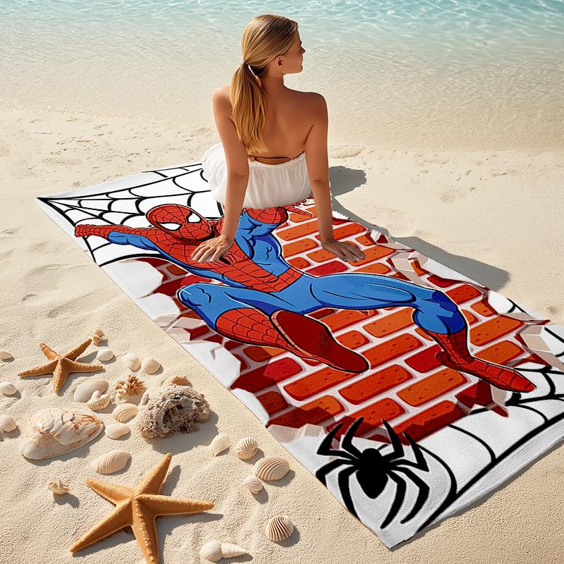 Spider-Man beach towel Outdoor camping Beach towel for vacation swim Outdoor pool Absorbent bath towel