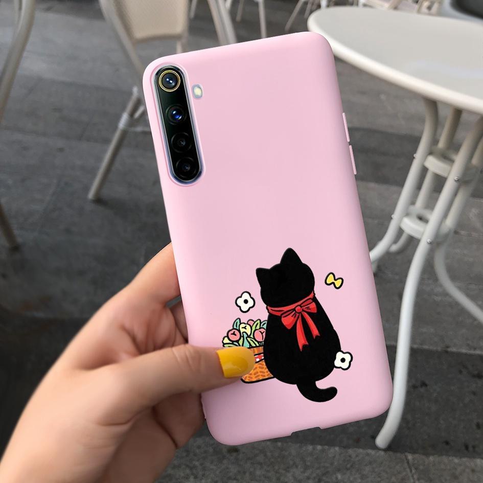 Для Realme 6 6 Pro Чехол Милые Узоры Молочной Коровы и Цветов Мягкая Задняя Крышка Для OPPO Realme 6 6S 6Pro RMX2061 Coque Funda Realme6 Capa
