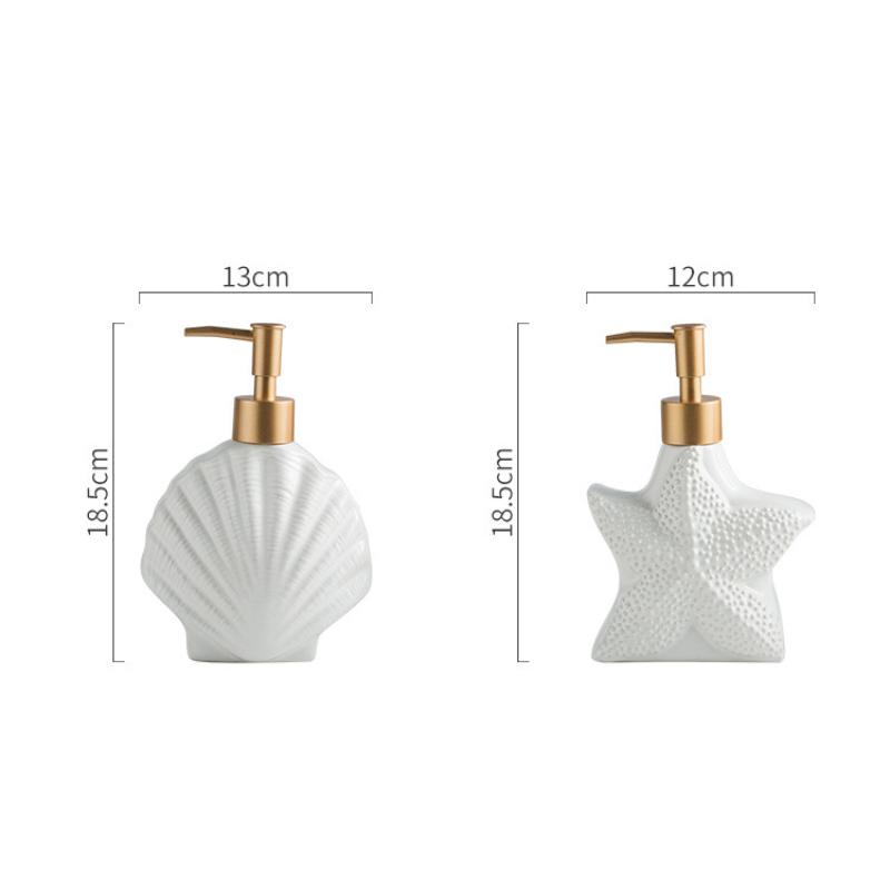 Creative Ceramic Starfish Lotion Bottle Bathroom Accessories Shampoo Moisture Bottling Household Sanitizer Press Soap Dispenser