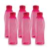 Непротекающие розовые бутылки для воды для путешествий, офиса, спортзала, набор из 6 штук, прочные, 1 л каждая, экологичные, ударопрочная конструкция