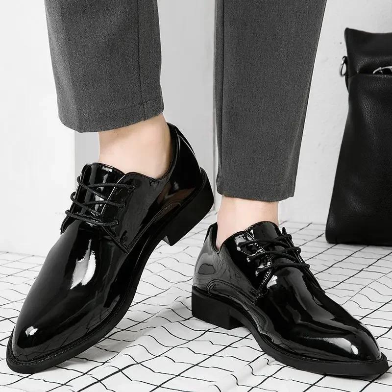 Деловые официальные туфли мужские весна осень итальянская обувь элегантная и классическая легальная кожа 39 социальная обувь для мужчин