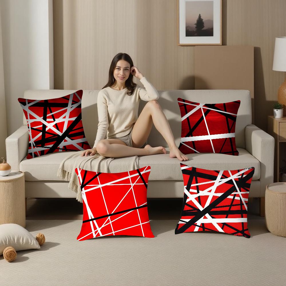 V-Van H-Halen Rock Pillow Case Plush Fabric Soft Pillowcase Double Sided Print Cushion Cover Household Gifts