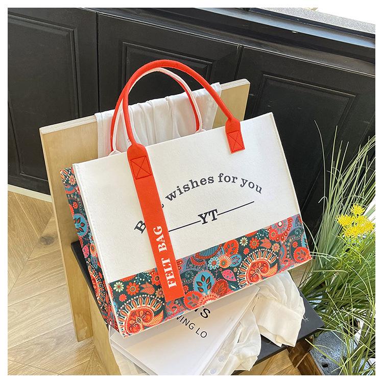 Модная контрастная цветная сумка-тоут Morris Ribbon большой вместимости для поездок на работу