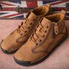 Мужская повседневная обувь 38–48 с высоким берцем, кожаная обувь большого размера в британском стиле в стиле ретро для вождения автомобиля