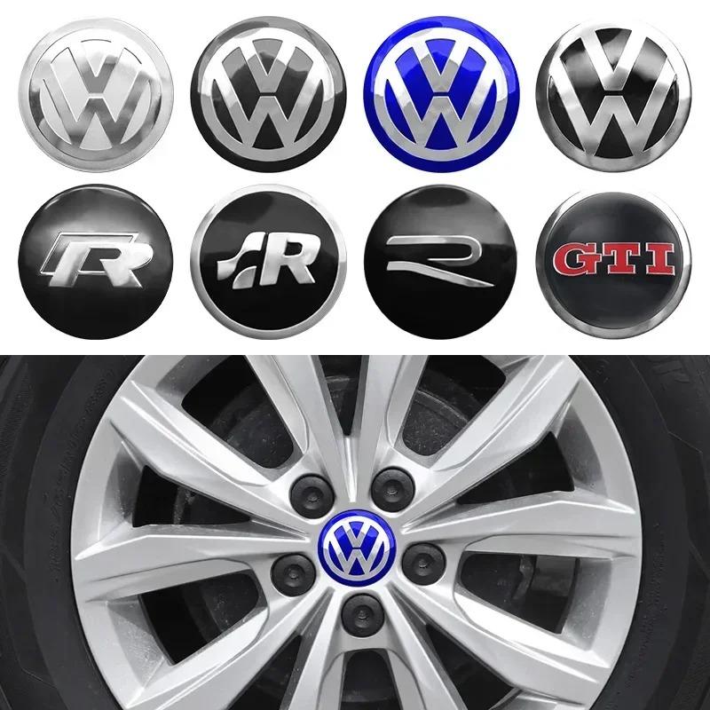 4Pc 55mm 56mm 60mm 65mm Car Wheel Center Hub Cap Rim Cover Stickers For Volkswagen Golf Passat Jetta Tiguan Polo MK7 Bora Beetle ADFGH1