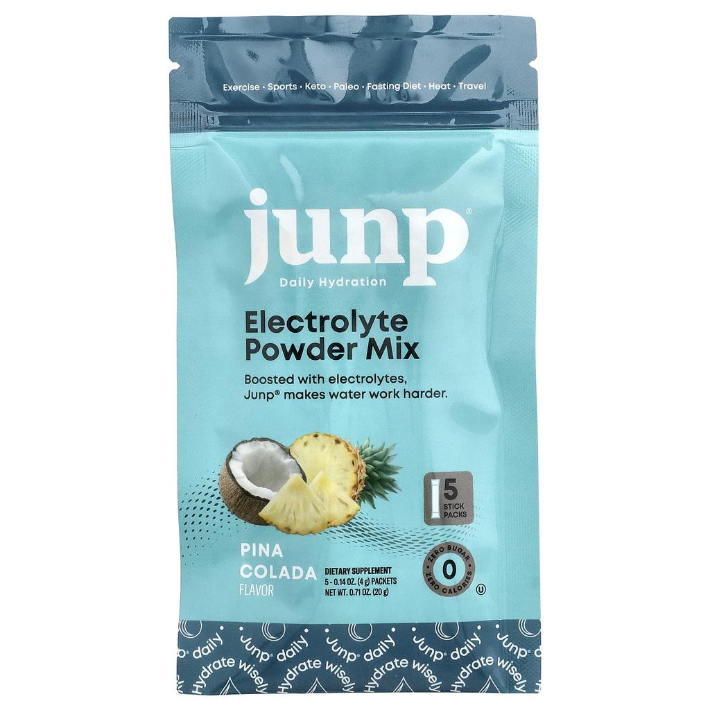 JUNP Hydration Electrolyte Powder Mix, Pina Colada, 5 Stick Packs, 4g (0.14oz) Each