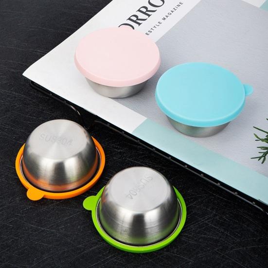 1 комплект, контейнер для соуса с крышкой, хорошая герметичность, нержавеющий, не содержит BPA, миска для макания в горячий горшок, маленькая чашка для соуса, бытовые принадлежности