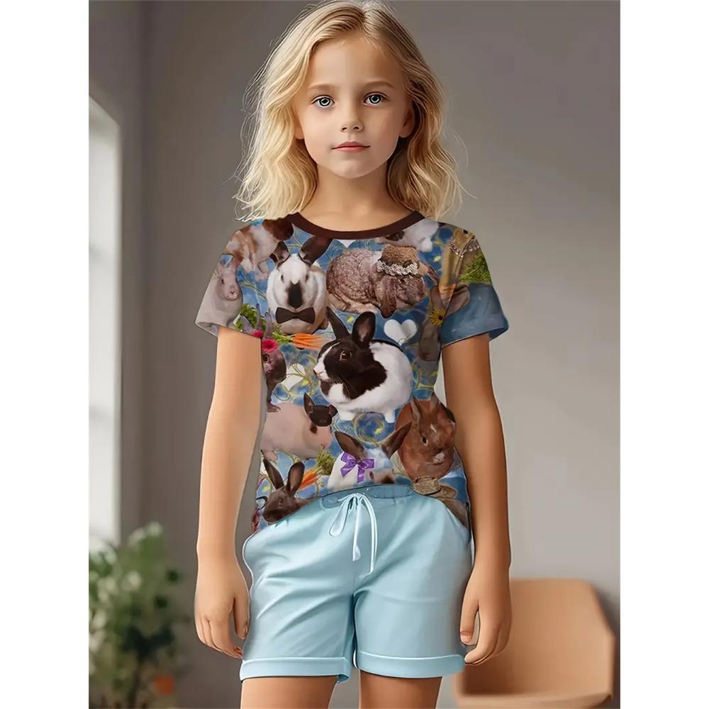 Пчела Животное Жираф 3D Принт Модные Смешные Футболки Для Девочек Летние Топы С Короткими Рукавами Футболки Повседневные Футболки Одежда Для Девочек