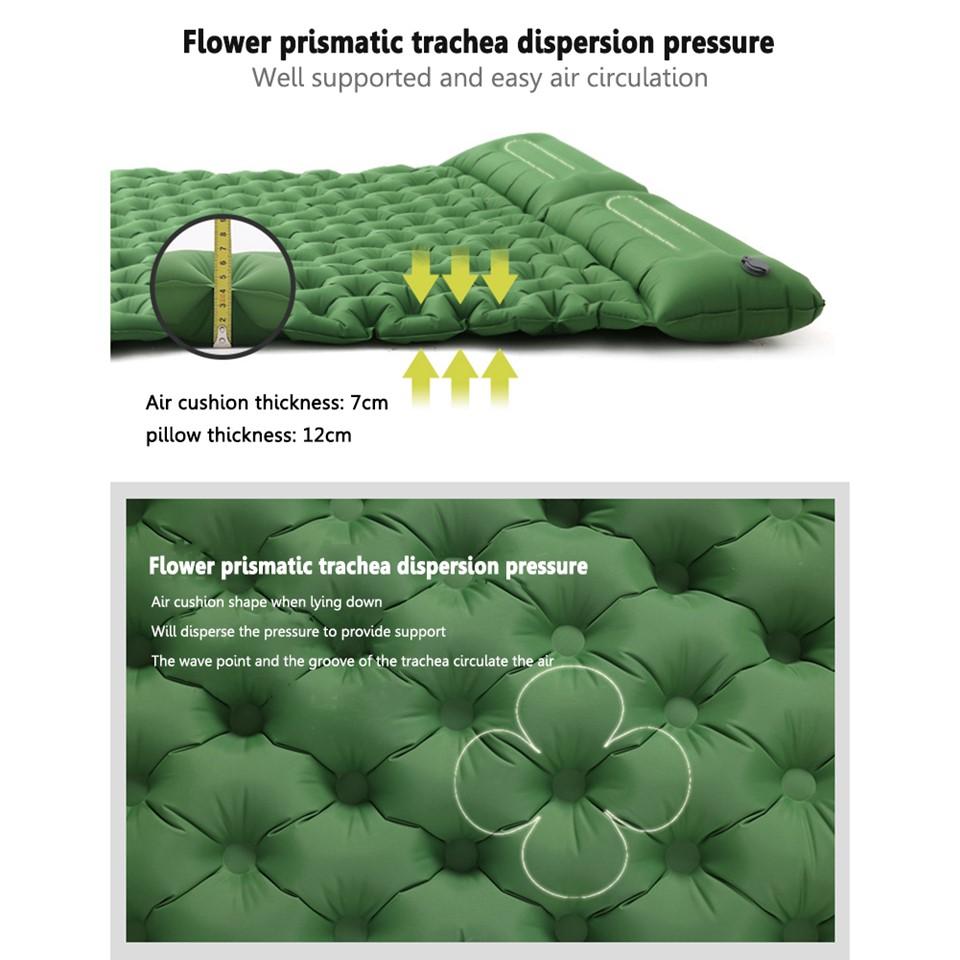 Double Bed Camping Inflating Sleeping Mats Folding Outdoor Sleeping Pad Inflatable Seat Mattress with Pillow Ultralight Travel