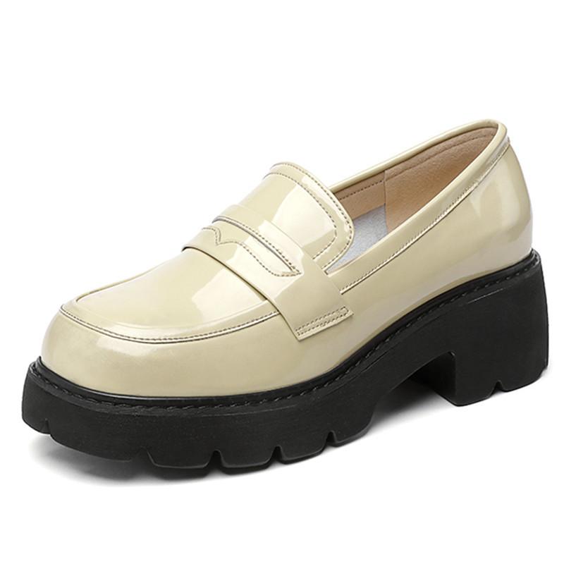 Женские лоферы, весенняя женская обувь на платформе, обувь больших размеров, модная зеленая школьная обувь в британском стиле, женская обувь
