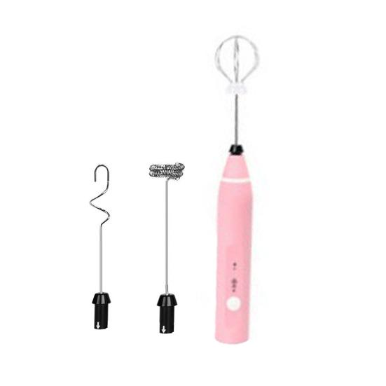 Electric Milk Frother USB Rechargeable Handheld Foam Maker for Coffee Latte Stainless Steel Egg Whisk for Paint Powder