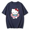 Summer Hello Kitty Cartoon Printed Short Sleeve Pure Cotton Tshirts Womens Family Matching Outfits Harajuku Yk Tops Tee