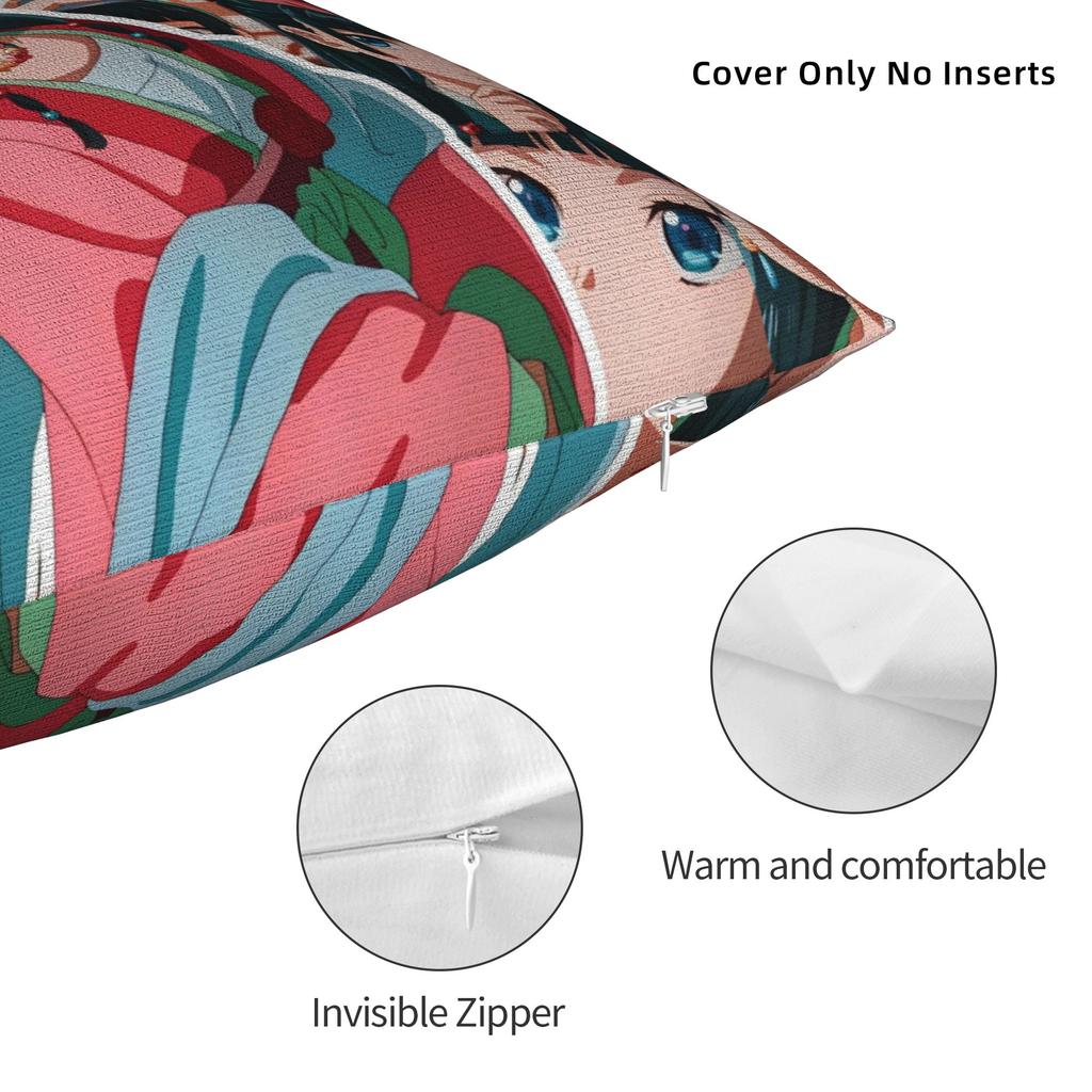 Дневники аптекаря Маомао Наволочка Мягкий полиэстер Чехол для подушки Декор Мультфильм Аниме Наволочка Чехол для подушки Декоративная Кровать Молния