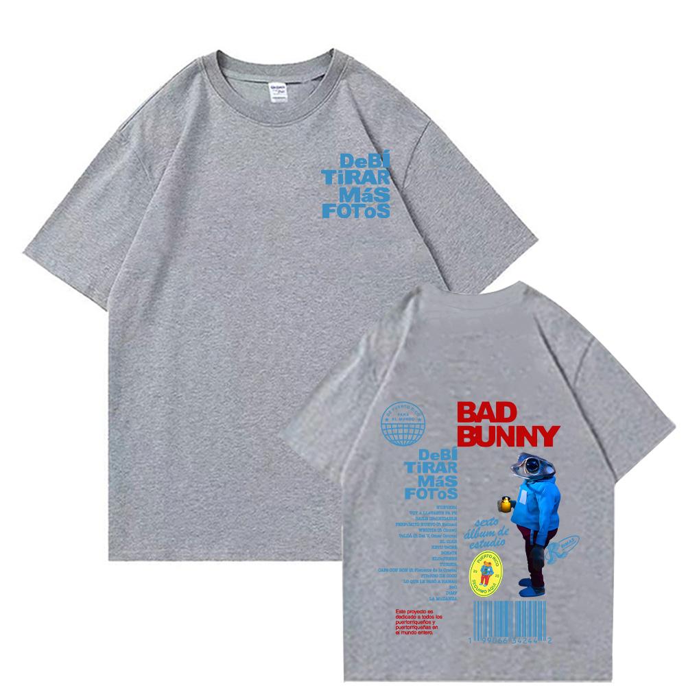 Bad Bunny Debi Tirar Más Fotos T-Shirts Harajuku Unisex Clothes Women Men Cotton High Quality Tshirts  Casual Y2K Streetwear Tee