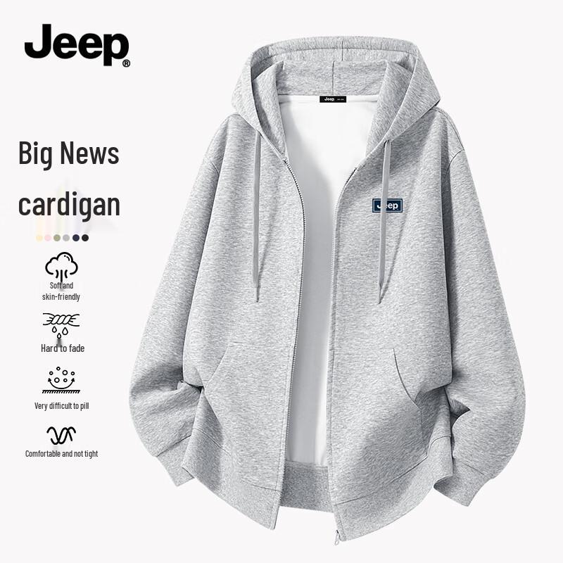 Jeep Мужская повседневная толстовка с капюшоном на молнии