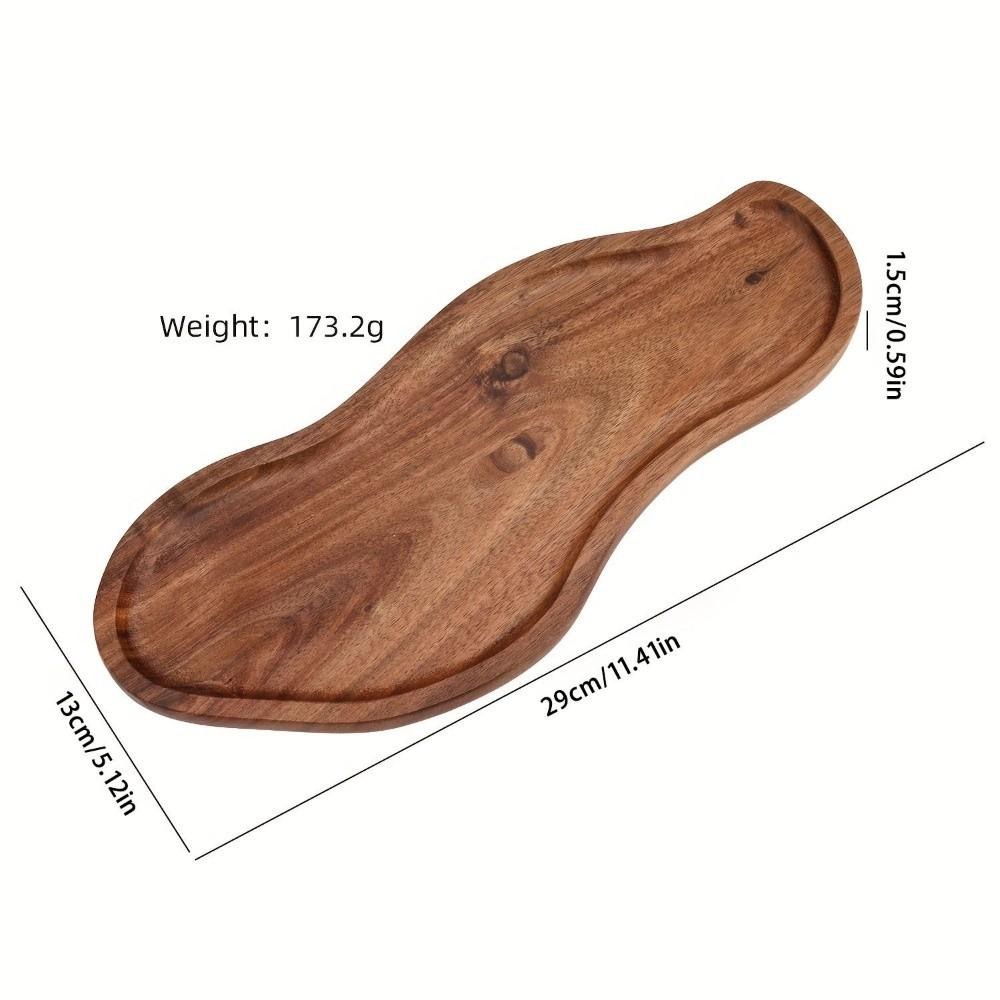 Decorative Design Acacia Wood Tray Heat Resistant Wooden Serving Plate Wooden Plate for Home Use