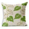 Nordic Geometric Leaf Flower Cushion Green Floral Pillow For Home Sofa Decorative Linen Throw Pillowcase