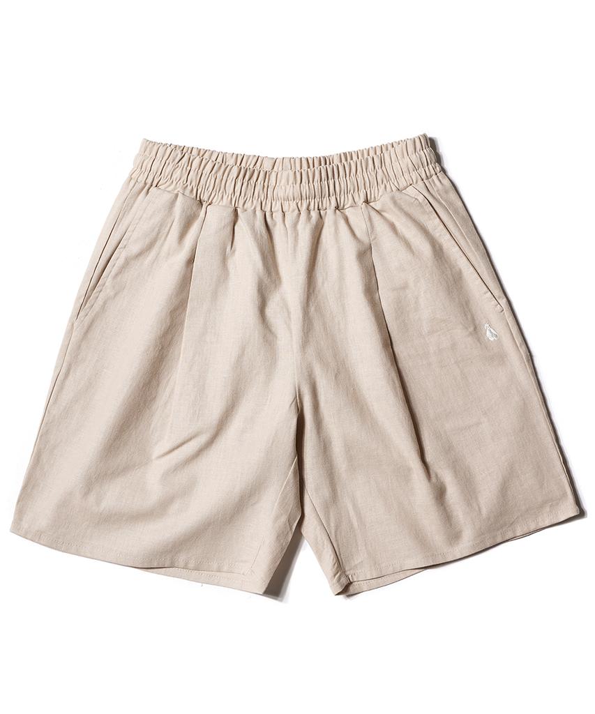 GAKKAI UNIONS Linen Single-Pleat Short Pants Beige