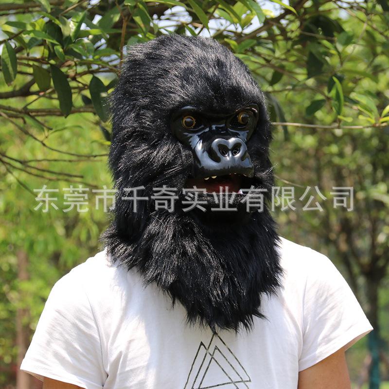 Имитация плюшевой маски животного косплей Сценическое представление мужская и женская маска гориллы с подвижной челюстью и головной убор лисы