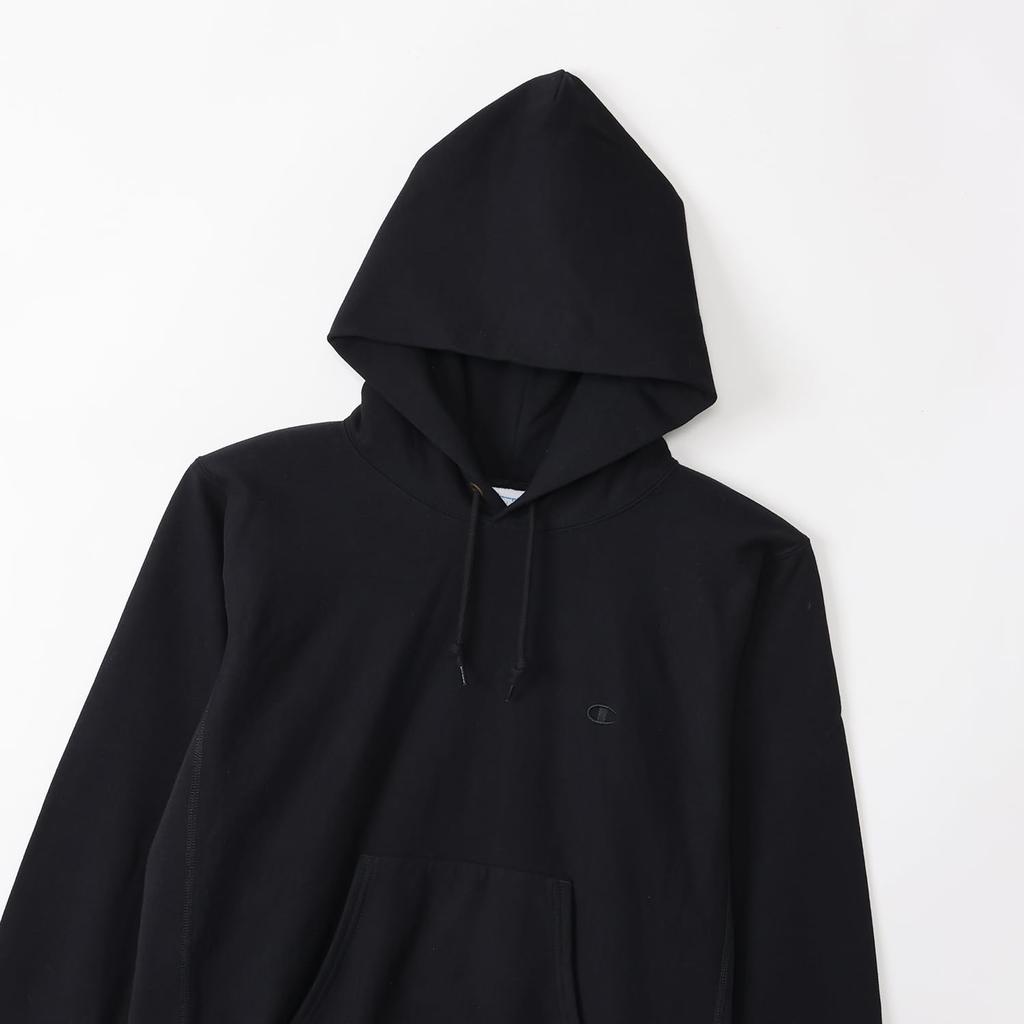 Hoodie Long Sleeve One Point Logo Reverse Hooded Sweatshirt Black M [Champion] Weave(R) REVERSWEAVE(R) C3-Y116 Men's